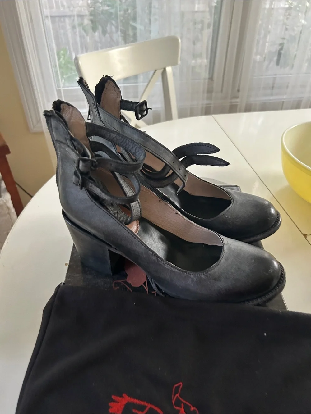 Free bird gorgeous! Black Strappy Mary Jane Block Heels